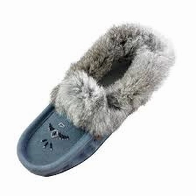 Sky Blue Suede Moccasin Soft Slides