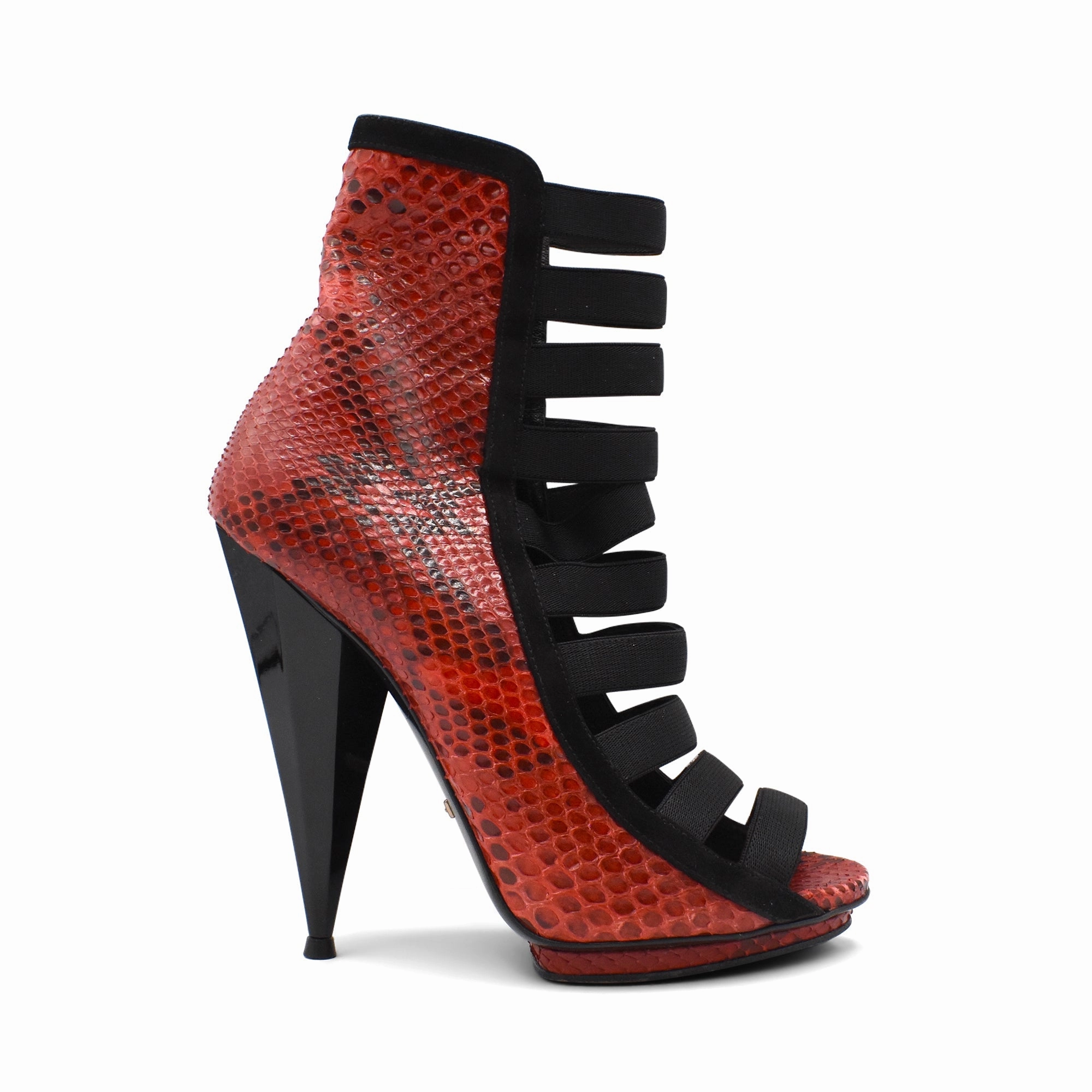 Gucci Spring 2014 Python Heels - Women's 37 Elegant Booties Sculpted Heel