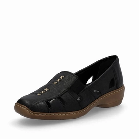41385-02 Black Slip On Smooth Steps