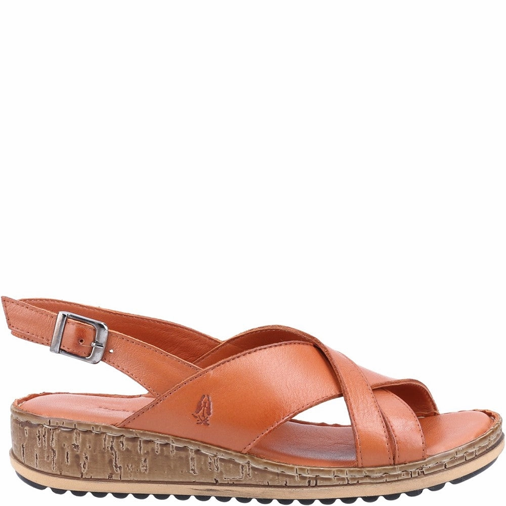 Hush Puppies Elena Cross Over Wedge Sandal Cushioned Sole