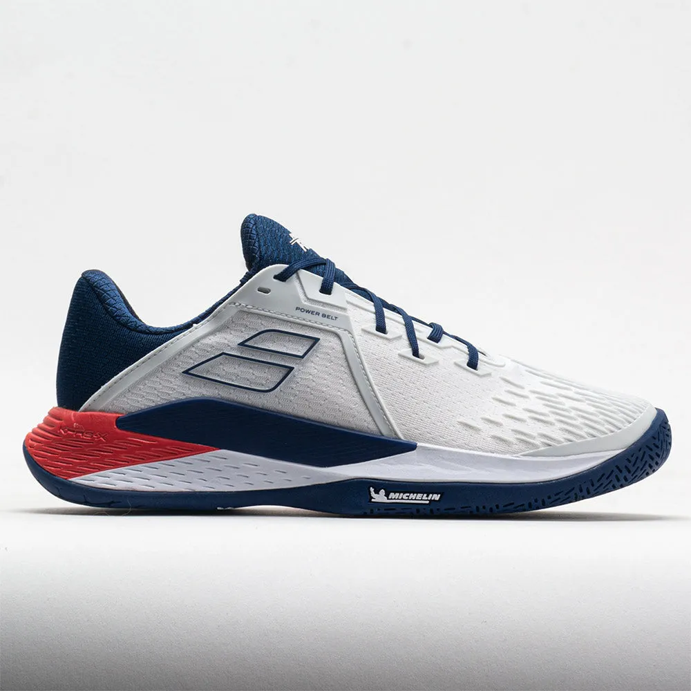 Babolat Propulse Fury 3 Men's  White/Estate Blue Leather - Upper trail - hiking running shoes