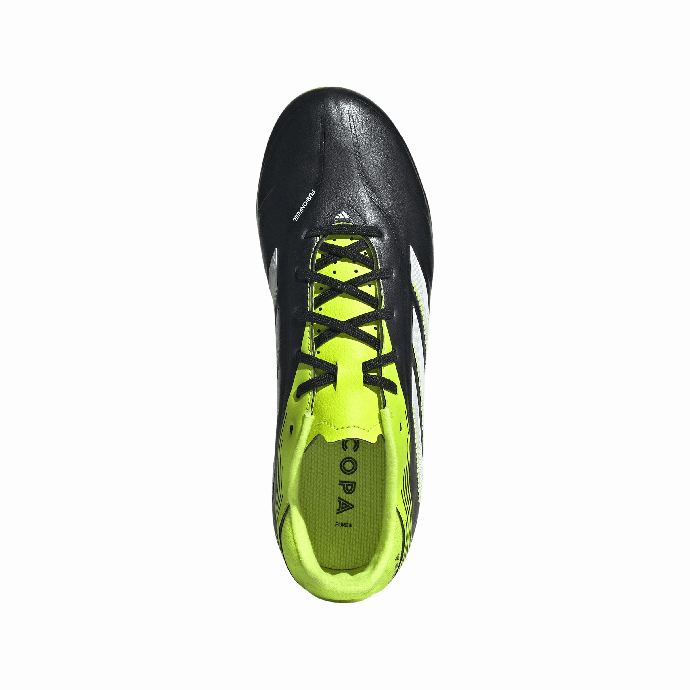adidas Junior Copa Pure lll League FG Firm Ground Cleats - Core Black/ Ftwr White//Luclemon Speed Point Foot Energy