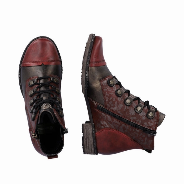 Mid Rise D4391-36 Ankle Lace/Zip Wine/Bronze