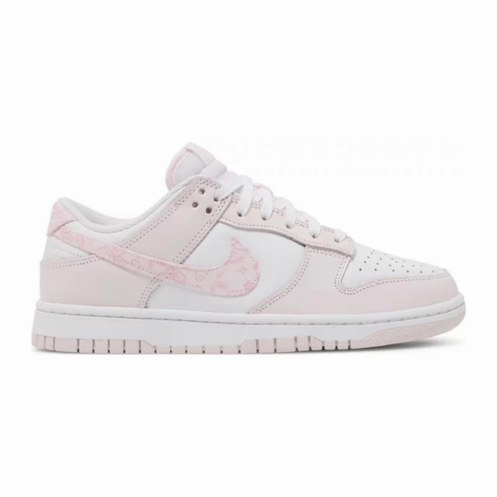 Women's Nike Dunk Low, Pink Paisley Slip   On Style Structured Form