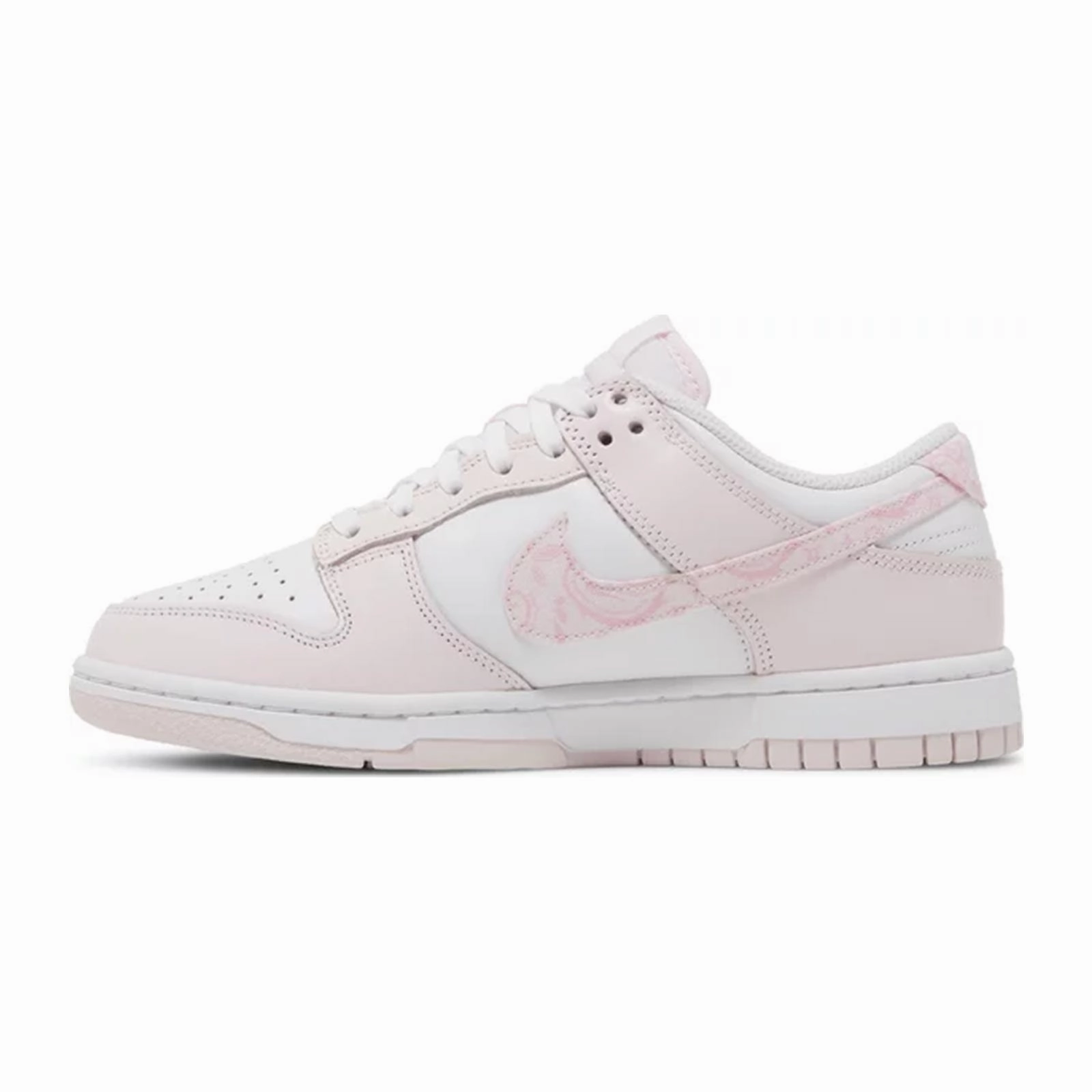 Recycled Rubber Sole Velcro straps Women's Nike Dunk Low, Pink Paisley