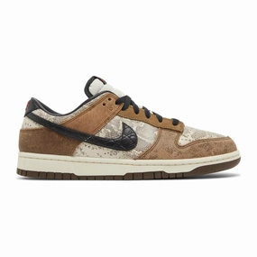 Nike Dunk Low, Premium Brown Snakeskin Gym-Friendly Casual Edge