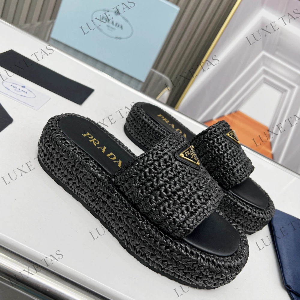 Black Crochet Flatform Slides - Designer Slides & Sandals for Women Sandal Cleaning Urban Leisure