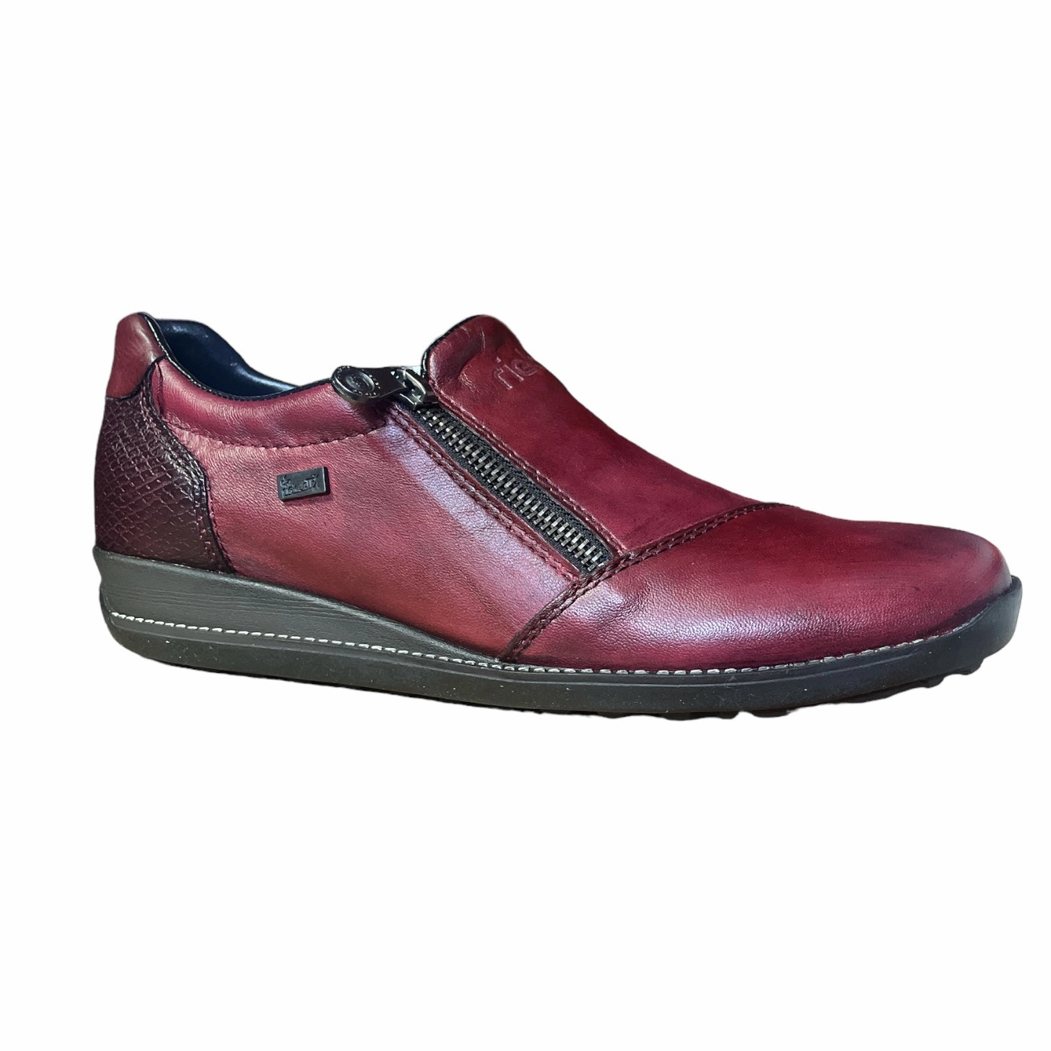 44265-35 Wine Zip RTex Blossom Jog Cushioned heel