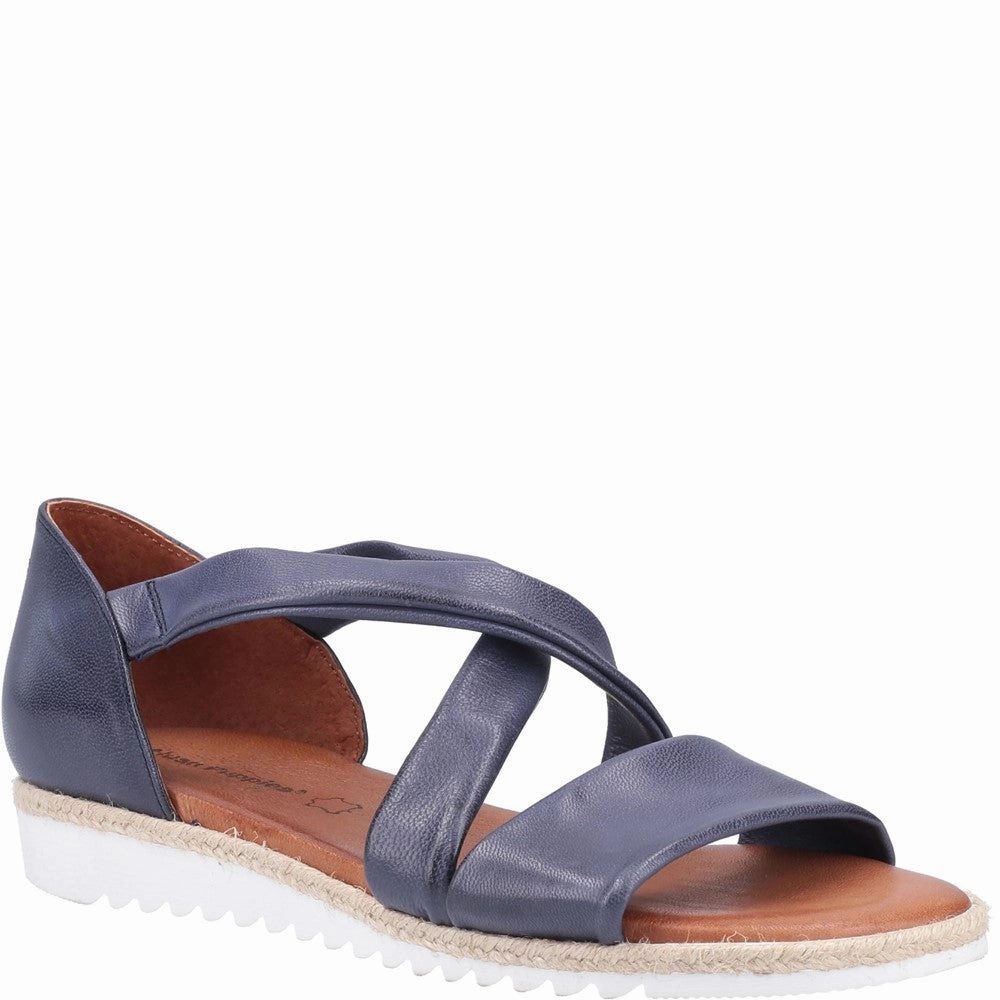 Hush Puppies Gemma Espadrille Wedge Sandal Studded Trim Refined Edge