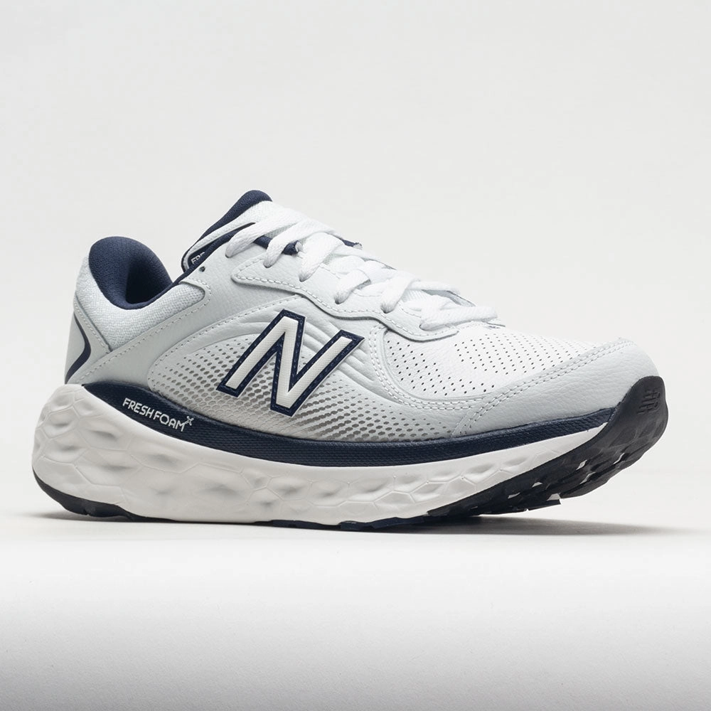 indoor track running gear carbon - plate running shoes New Balance Fresh Foam X 840v1 Leather Men's  White/Team Navy