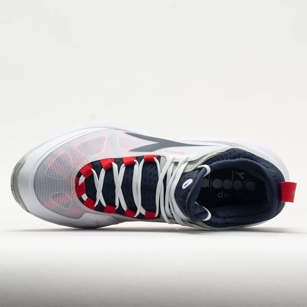 snowboarding shoes weekday running shoe interval Diadora Speed Blushield Fly 4  Clay Men's  White/Blue Corsair/Fiery Red