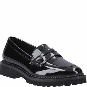 Ergonomic Shape Hush Puppies Grazia Loafer Patent Junior School Shoes