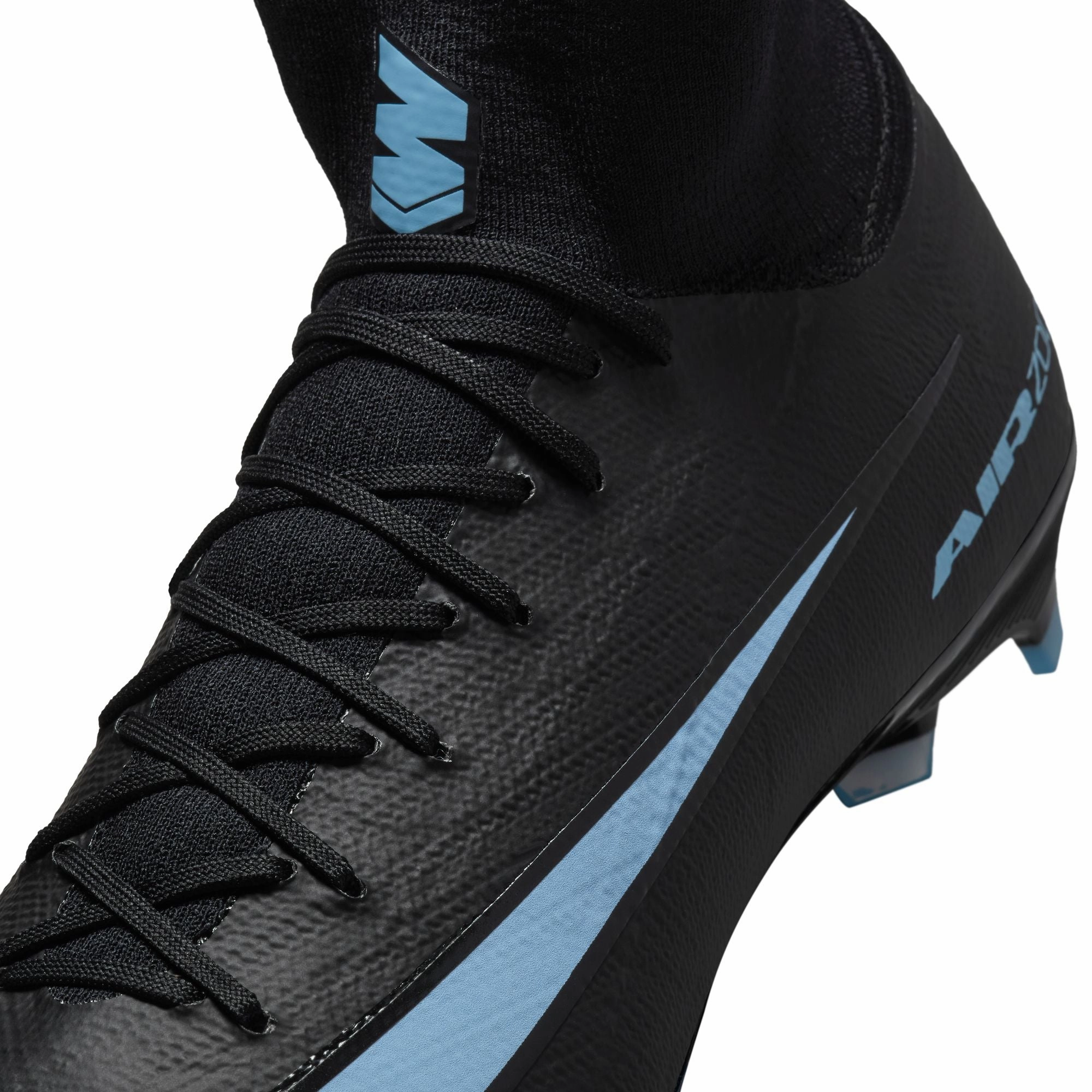 Toe Grip Nike Zoom Superfly 10 Pro FG/MG Firm Ground Soccer Shoes - Black/Ice Blue