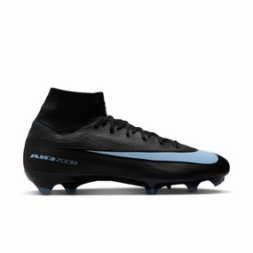 High rebound Nike Zoom Superfly 10 Pro FG/MG Firm Ground Soccer Shoes - Black/Ice Blue