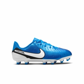 Nike Junior Tiempo Legend 10 Academy FG/MG Firm Ground Soccer Cleats - Soar/White Side Step Final Whistle