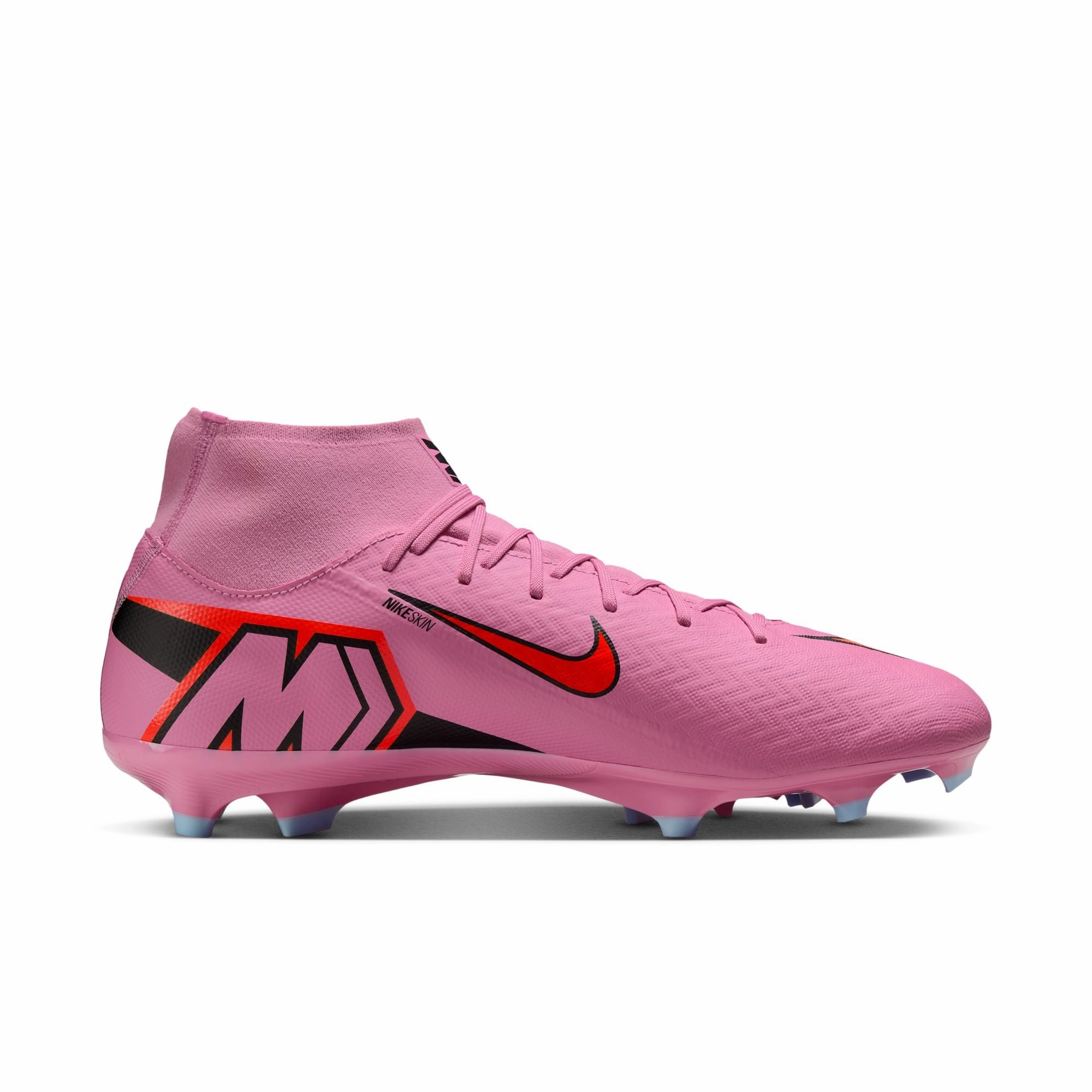 Quick Pivot Nike Air Zoom Mercurial Superfly 10 Academy FG Firm Soccer Shoes - Magic Flamingo/ Black Total Crimson