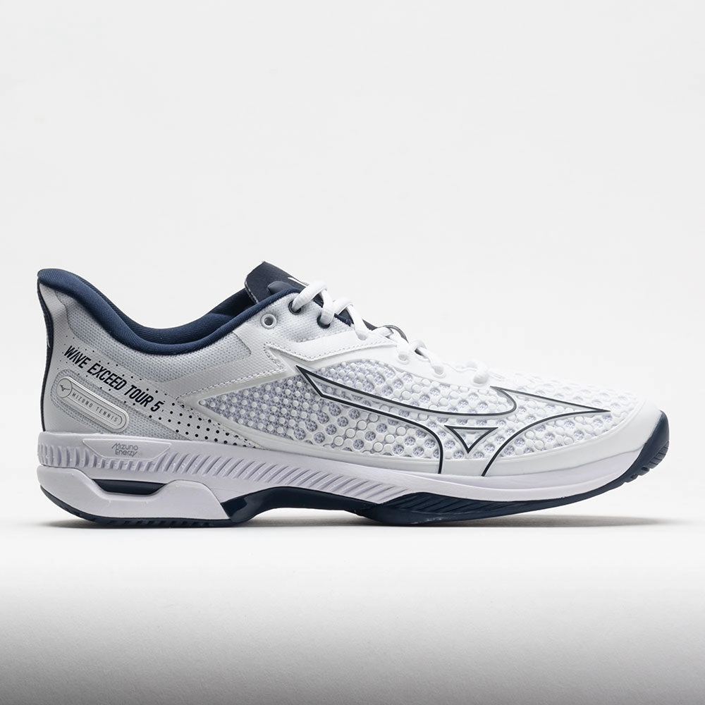 suitable for all genders left - right specific shoes Mizuno Wave Exceed Tour 5 AC Men's  White/Dress Blue