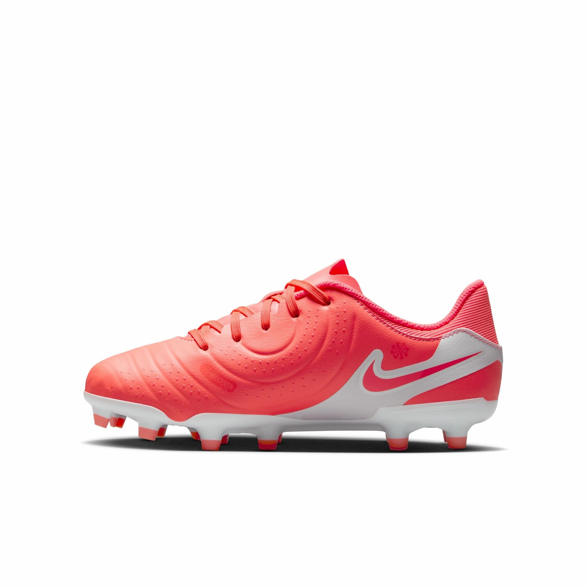 Impact Step Nike Junior Tiempo Legend 10 Academy FG Firm Ground Soccer Shoes -Hot Lava/White