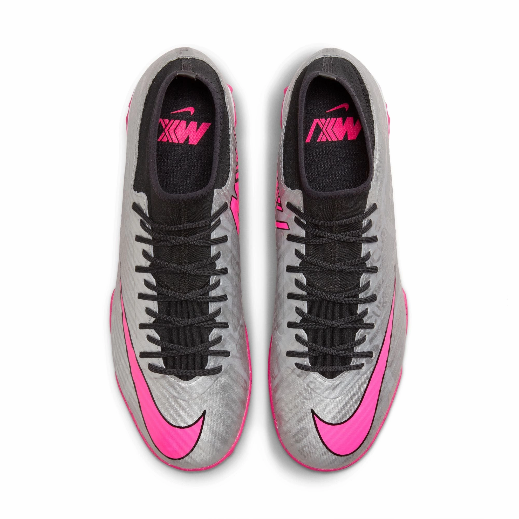 Impact Step Dry Grip Nike Zoom Mercurial Superfly 9 Academy XXV TF Turf Soccer Shoes - Metallic Silve/ Hyper Pink