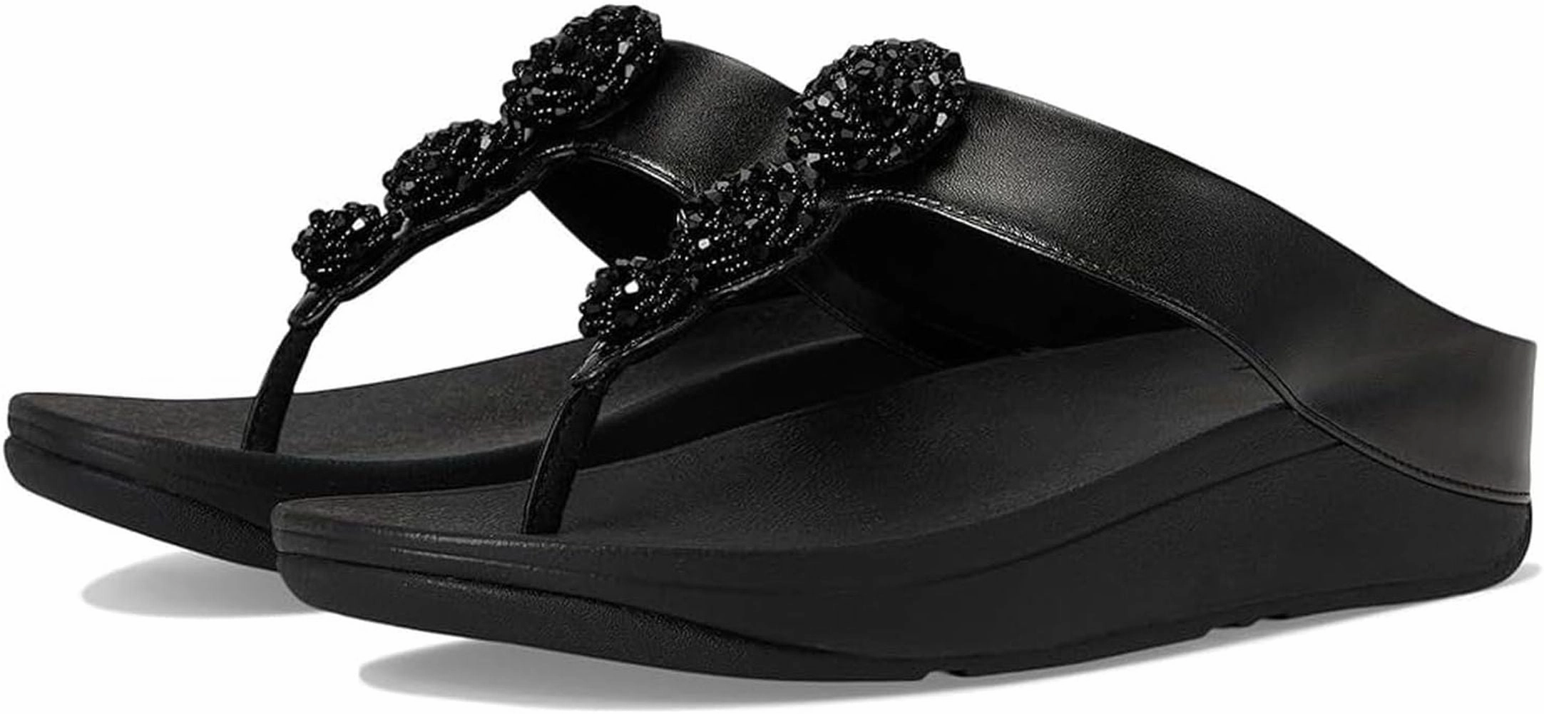 Light Slip-on Shoes FitFlop Women's Fino Beadie-Button Toe-Post Sandal