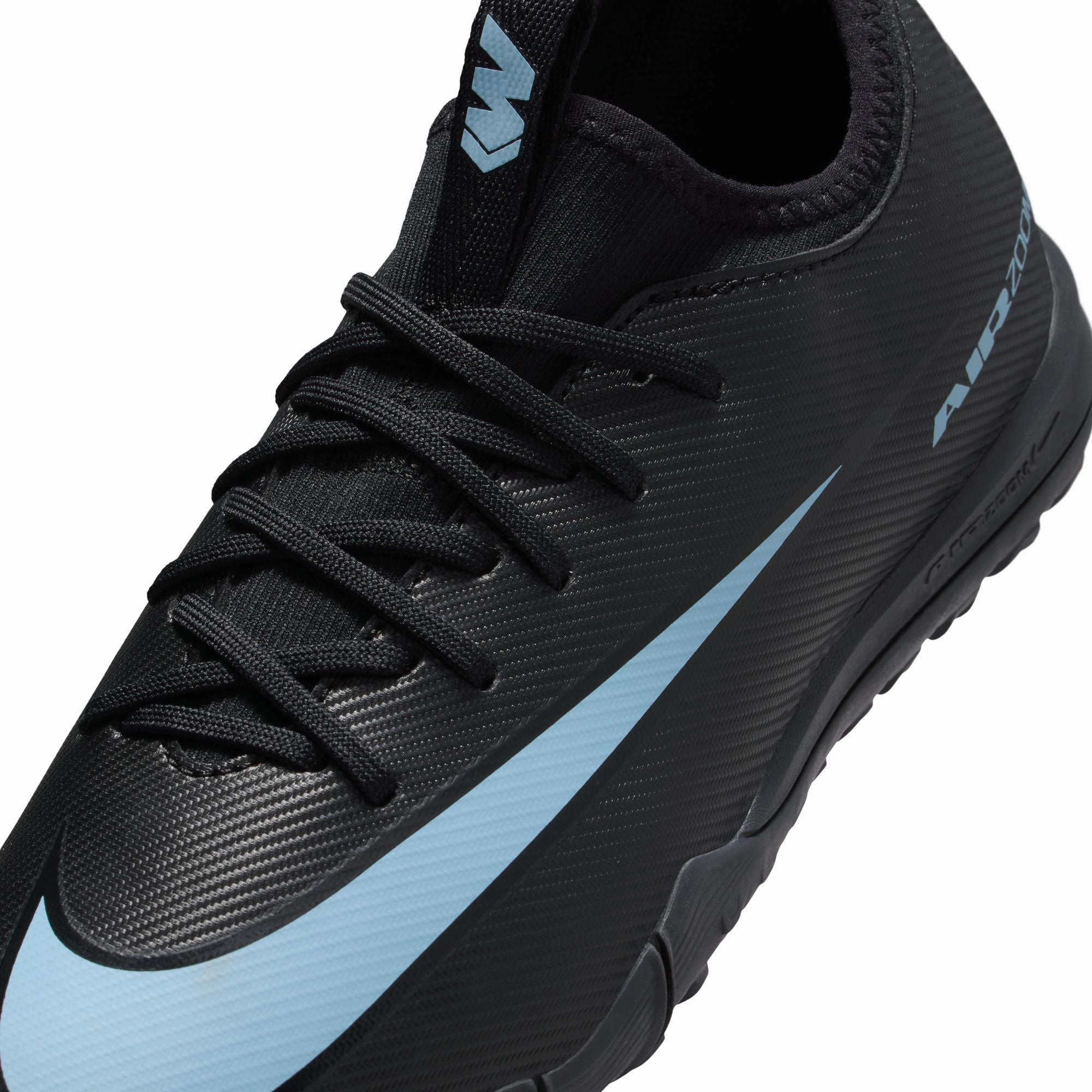 Field Routine Nike Junior Vapor 16 Academy TF Turf Soccer Shoes -Black/Ice Blue