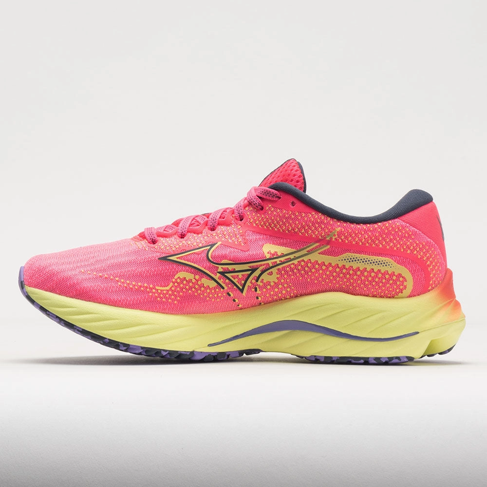 Mizuno Wave Rider 27 Mesh Women's  High-Vis Pink/Ombre Blue pro - team - themed running wear