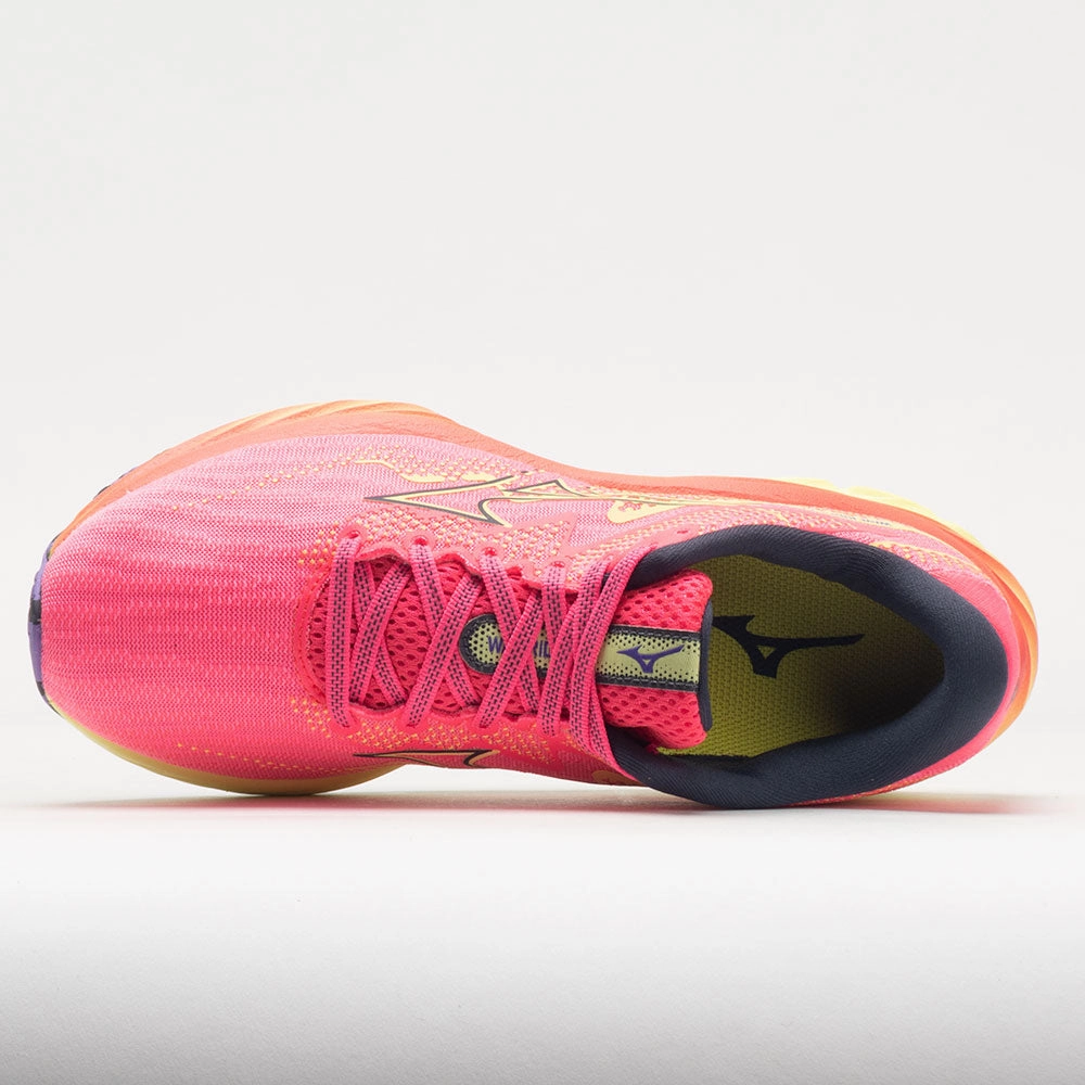 Smooth Fit solid colored shoes Mizuno Wave Rider 27 Mesh Women's  High-Vis Pink/Ombre Blue