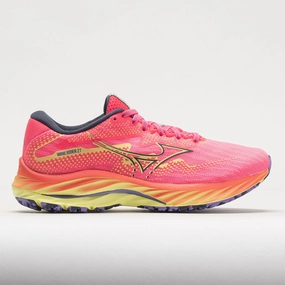 Cushioned Insole cold - weather shoes Mizuno Wave Rider 27 Mesh Women's  High-Vis Pink/Ombre Blue