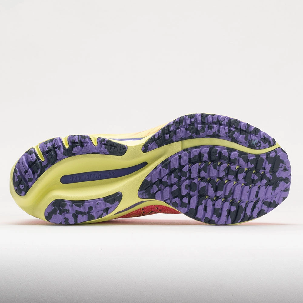 Mizuno Wave Rider 27 Mesh Women's  High-Vis Pink/Ombre Blue heel - cup