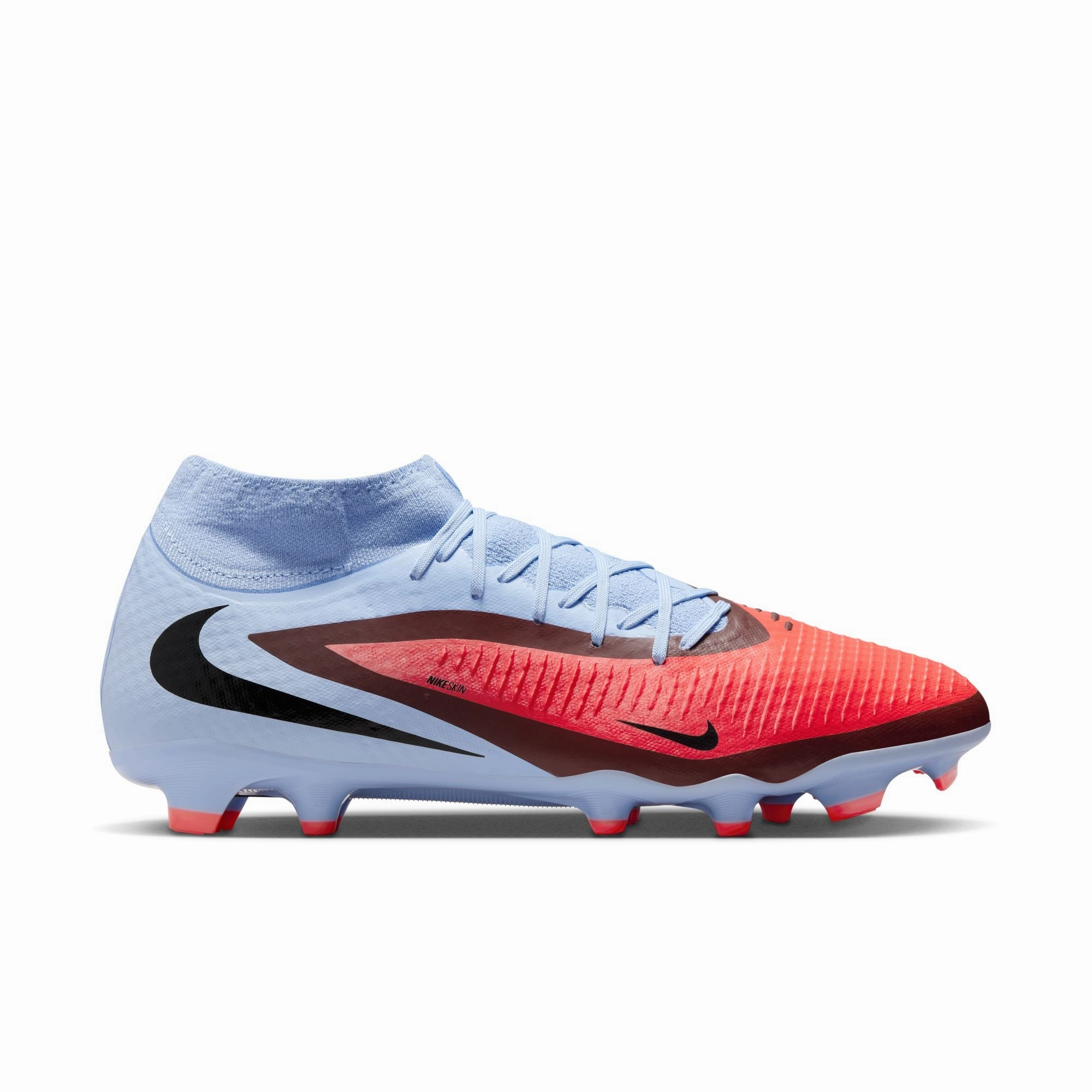 Nike Phantom 6 360 High Academy DF FG Firm Ground Soccer Cleats - Royal Tint/ Bright Crimson Mental Toughness