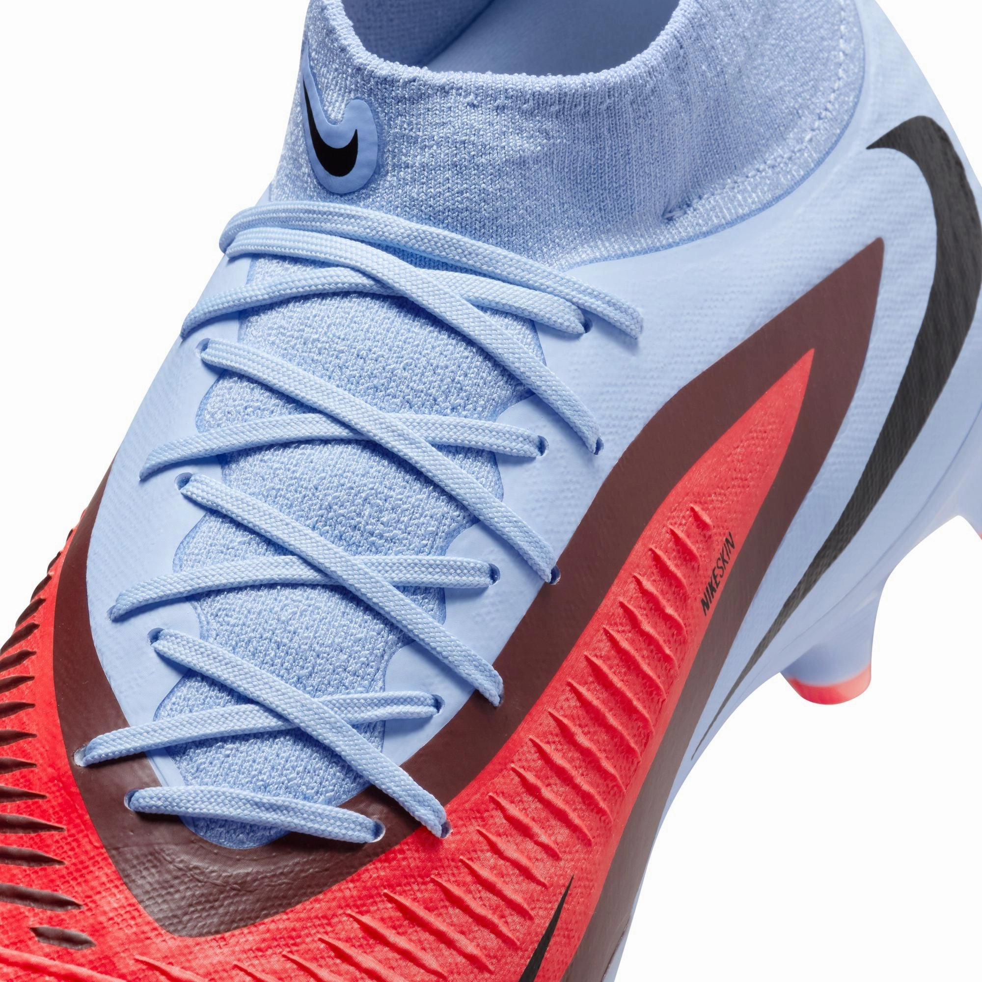 Nike Phantom 6 360 High Academy DF FG Firm Ground Soccer Cleats - Royal Tint/ Bright Crimson Response Time Run Control