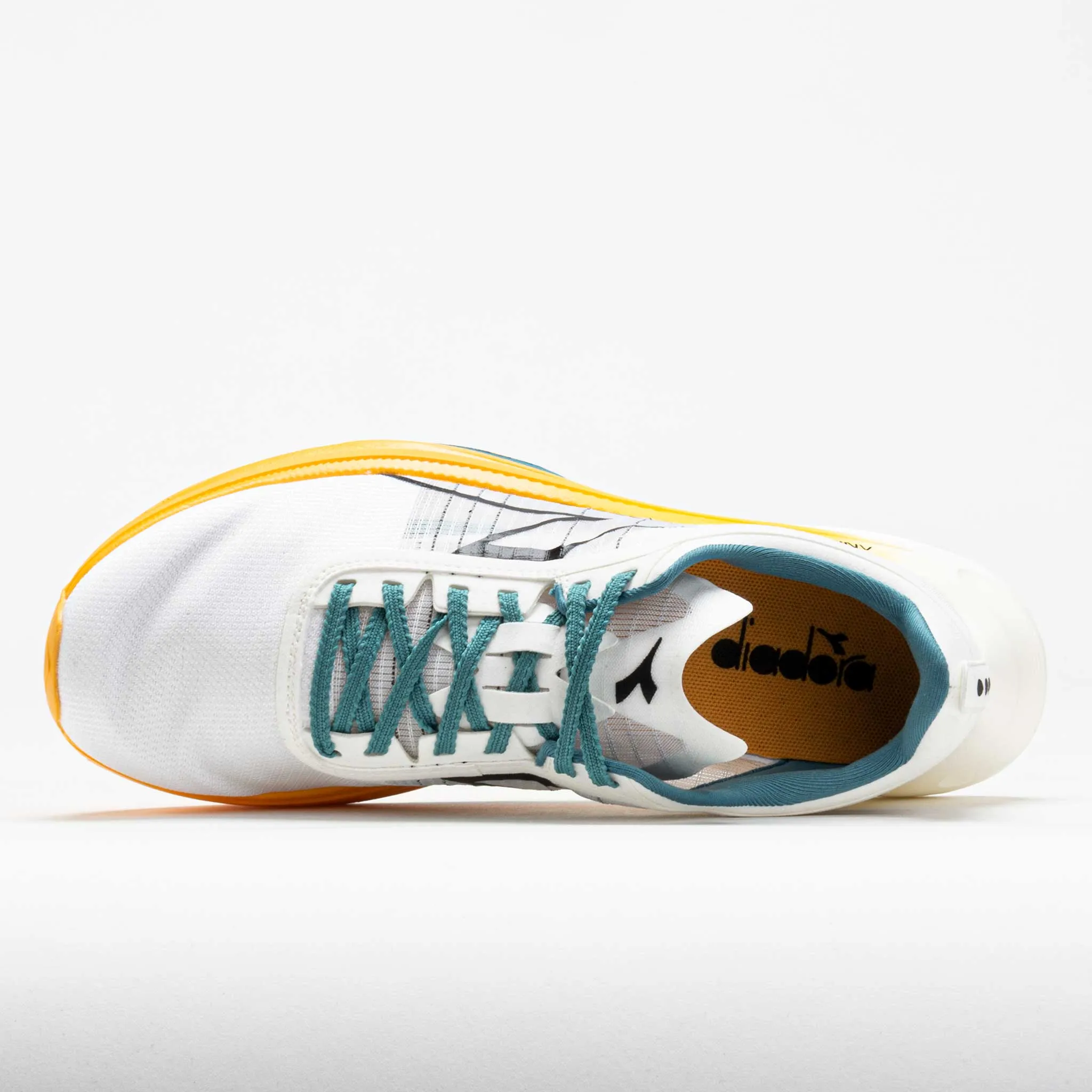 Diadora Gara Carbon Unisex  White/Black/Kumquat Formal Shoes running in a modern bridge area shoes