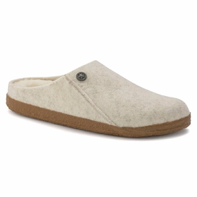 Women's Zermatt Wool/Shearling Ecru Comfort Lifestyle Slides Relaxed Footwear