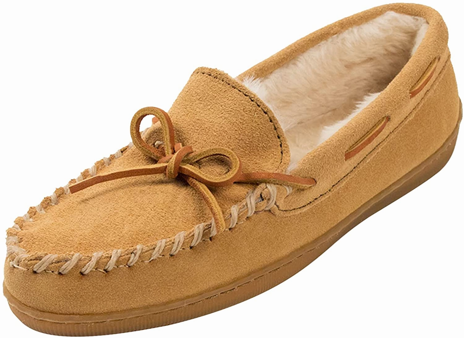 Minnetonka Women's Pile Lined Hardsole Moccasin Comfort Relax Step