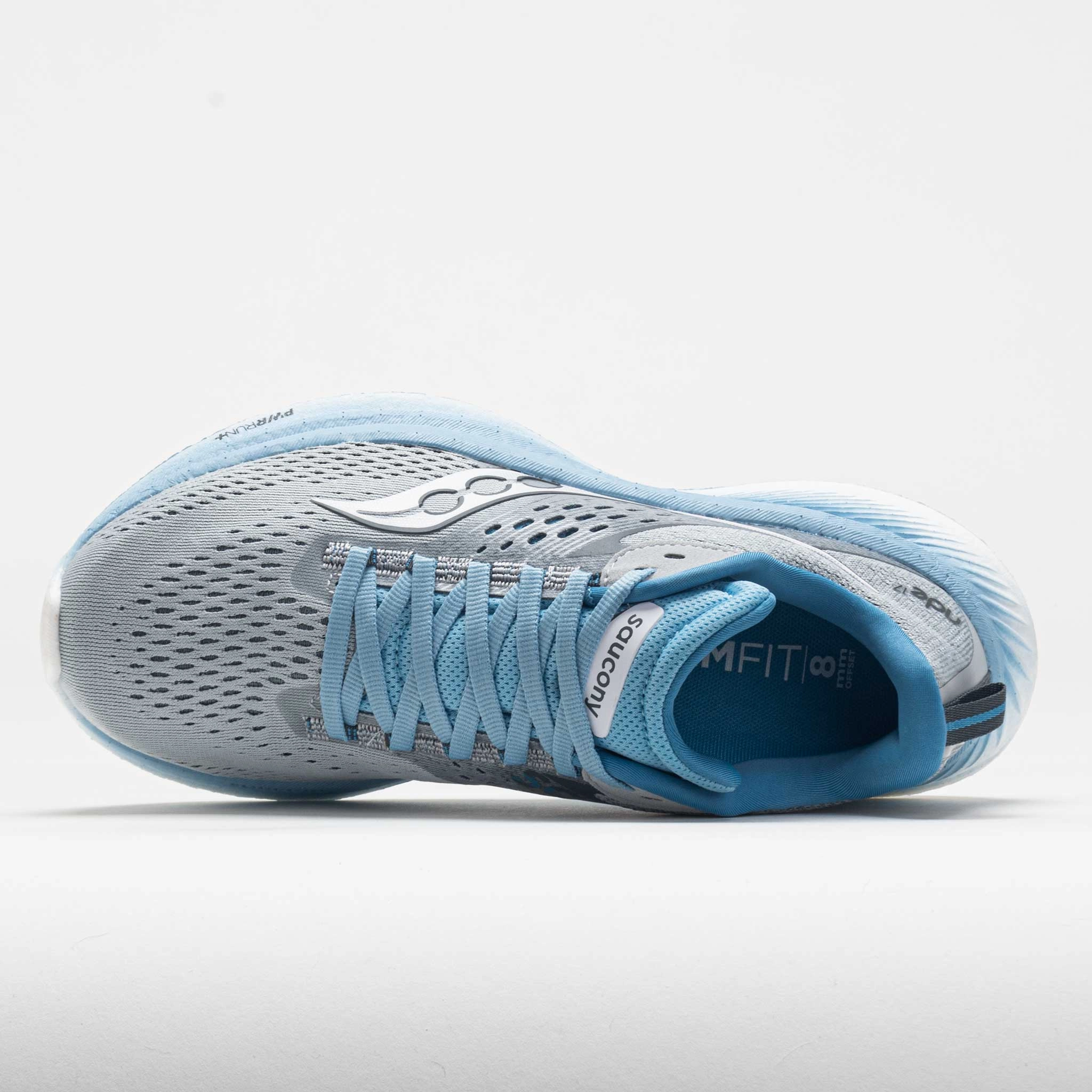 running with a foam midsole velcro - closure shoe form Saucony Ride 17 Women's  Cloud/Breeze