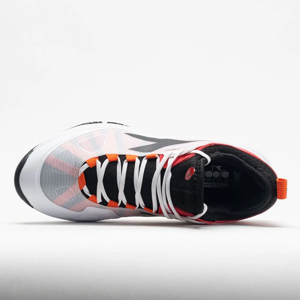 herringbone - design shoes Diadora Speed Blushield Fly AG Men's  White/Black/Fiery Red