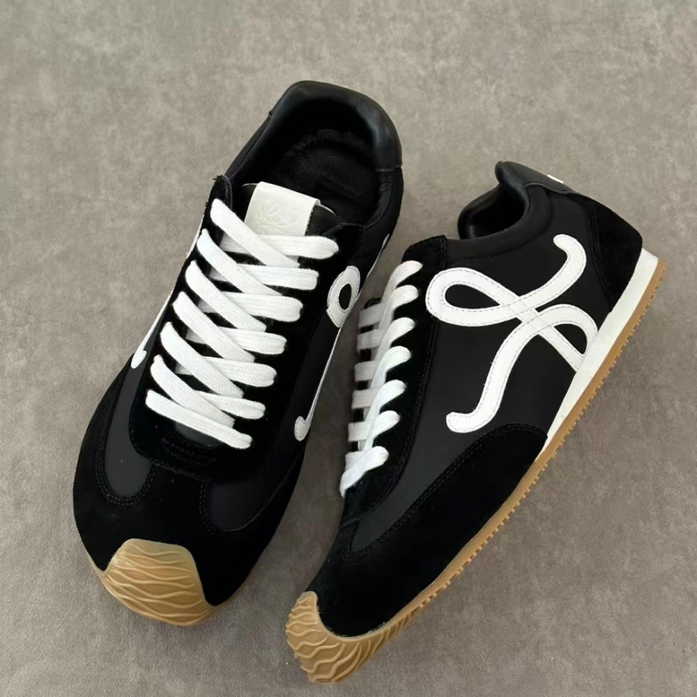 Classic Style Black Ballet Runner 2.0 In Nylon And Calfskin Designer Sneakers for Men and Women