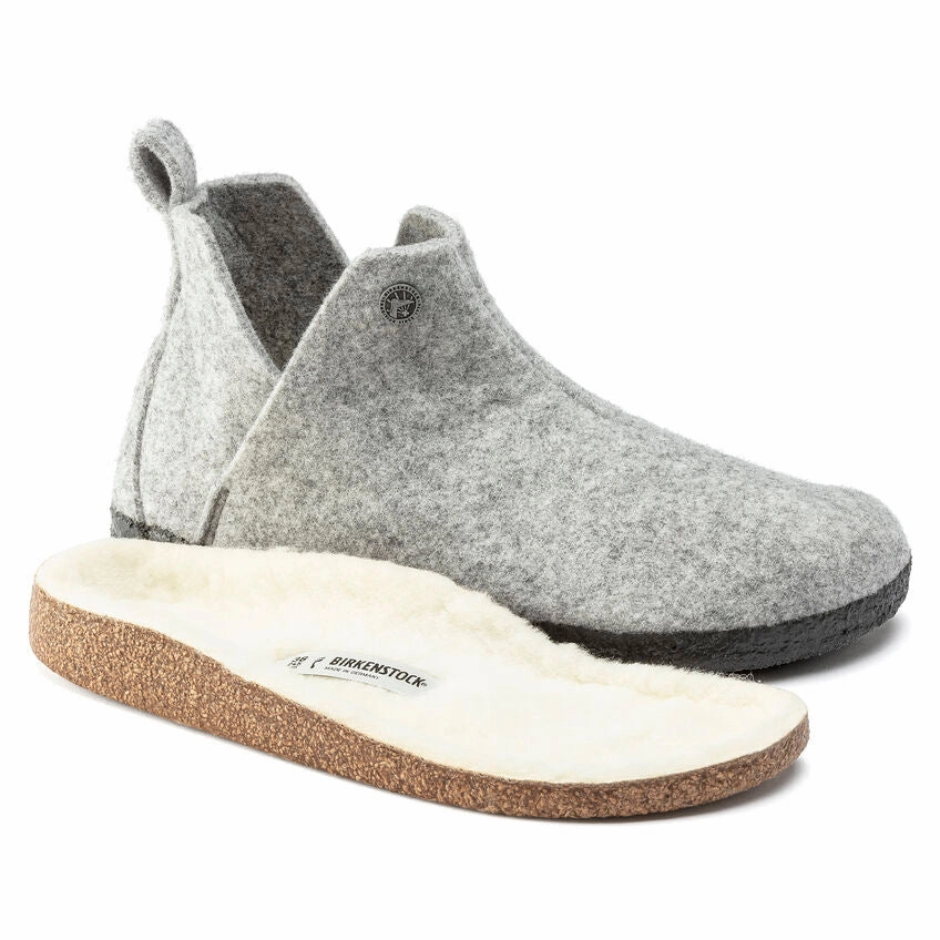 Andermatt Wool/Shearling Light Grey Quality Footwear