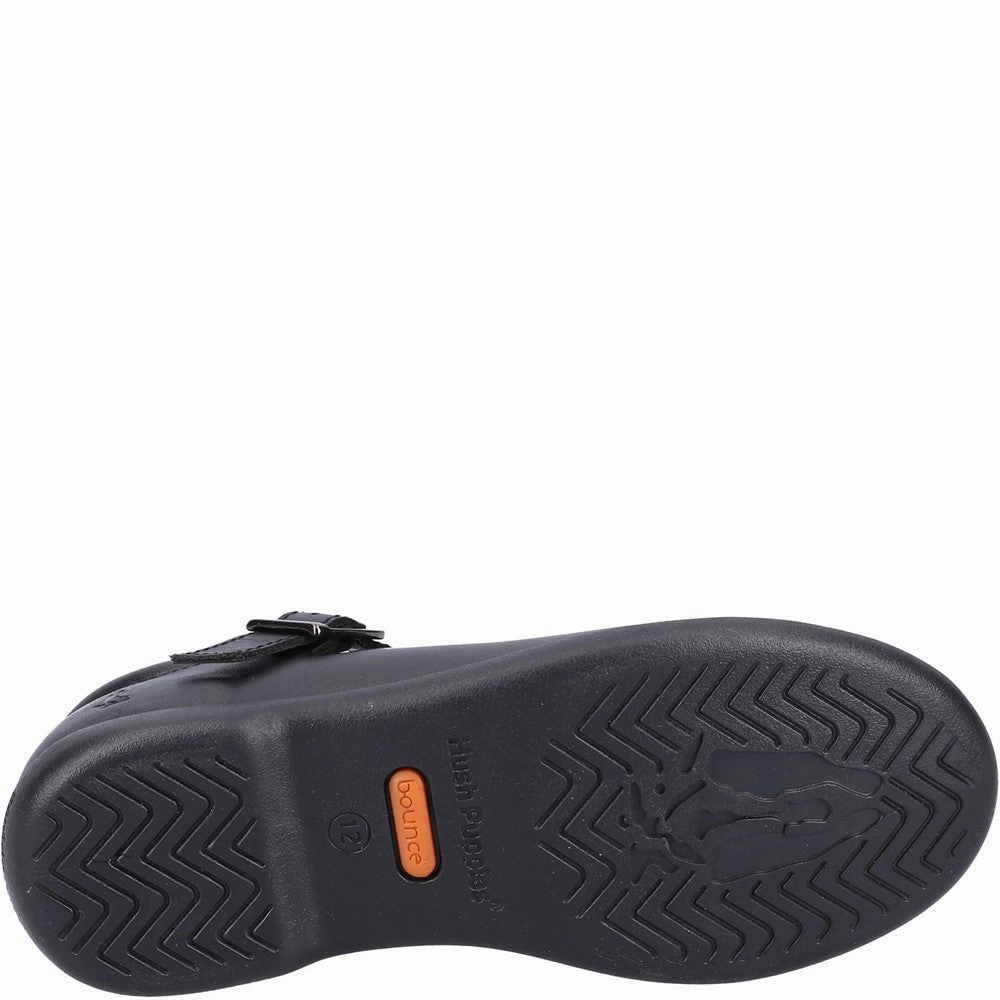 Hush Puppies Britney Junior School Shoes Clean Aesthetic Adjustable   fit