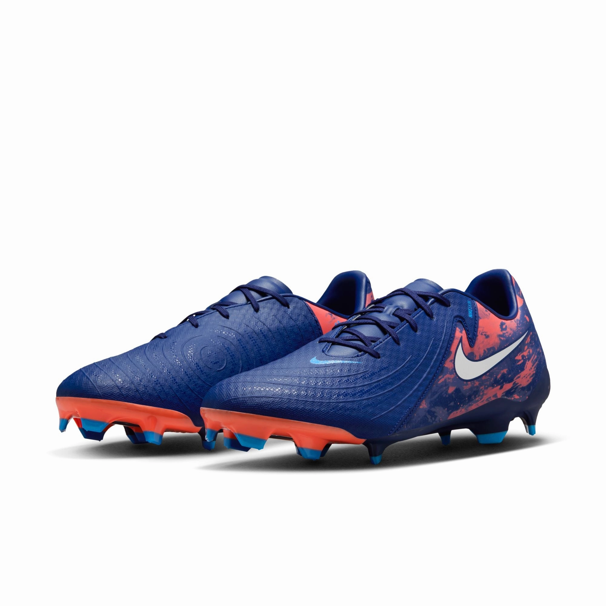 Turf Speed Nike Phantom GX Academy FG Firm Ground Soccer Shoes - Blue Void/ Chrome