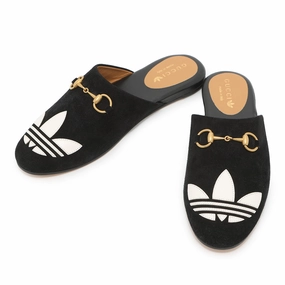 GUCCI Adidas collaboration Horsebit1955 mule slippers Black702211 Suede leather Size 36 Comfortable Pair Smooth Entry