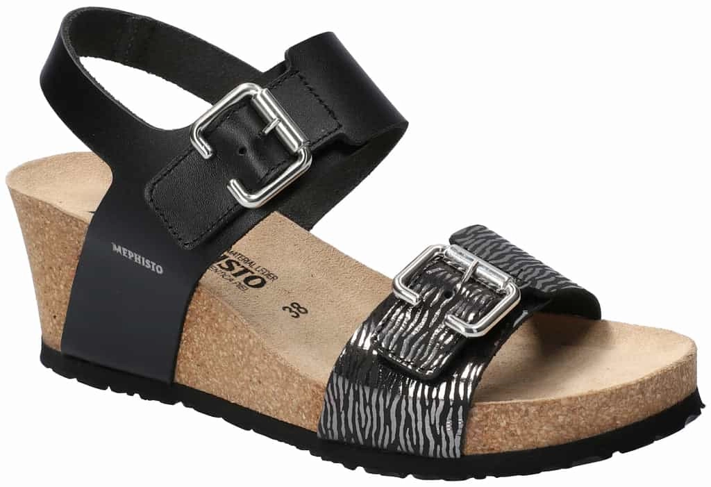 Mephisto Women's Lissandra Wedge Sandal Reinforced Stitching Supportive Fit