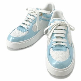 Compression Molded Foam LOUIS VUITTON Time Out Line Monogram Sneakers Blue Clair Leather Enamel Size 37H