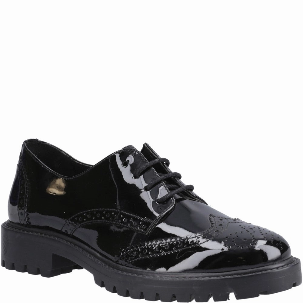 Hush Puppies Athena Patent Junior School Shoes Ice Walk Chill Vibes