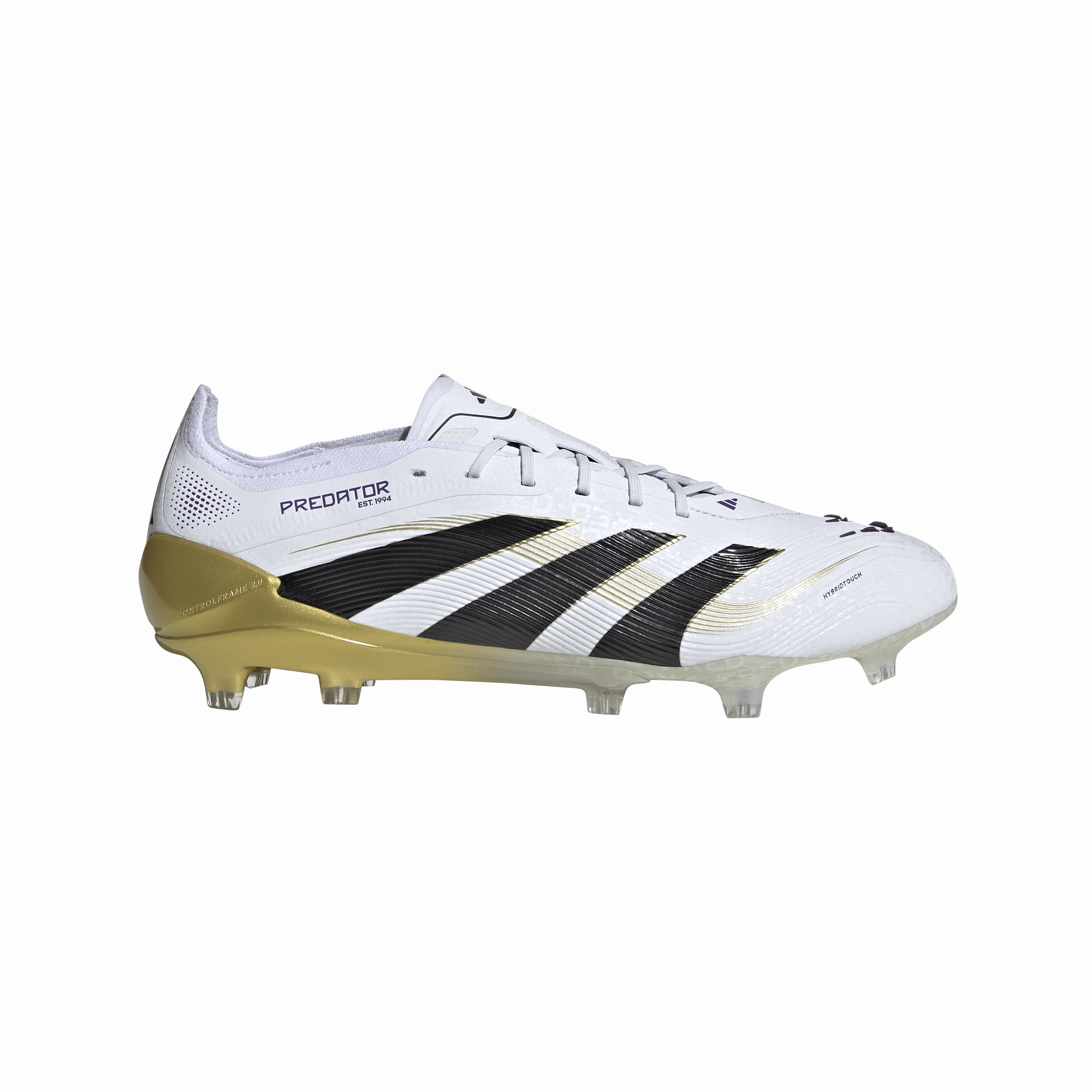Knee Action Team Player adidas Predator Elite FG Firm Ground Soccer Cleat - FTWhite/ CBlack/ Goldmt
