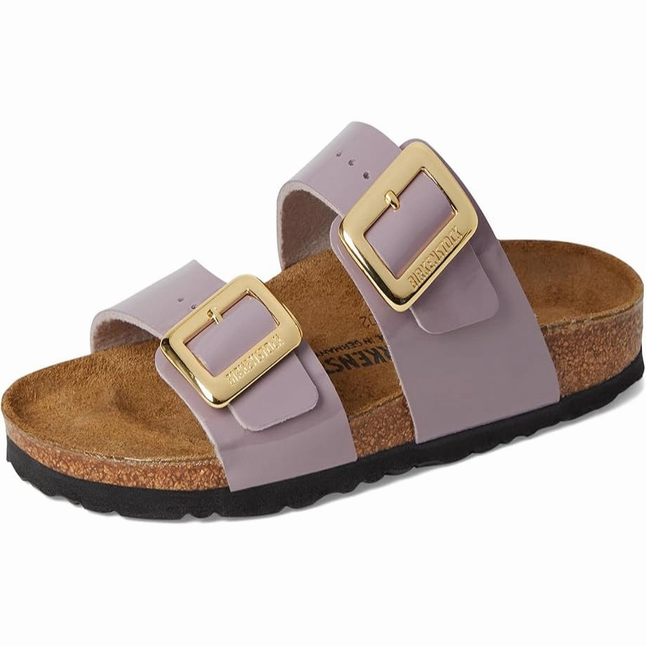Daily Slides Travel sandals Sydney Luxe Buckle Faded Purple Patent Narrow