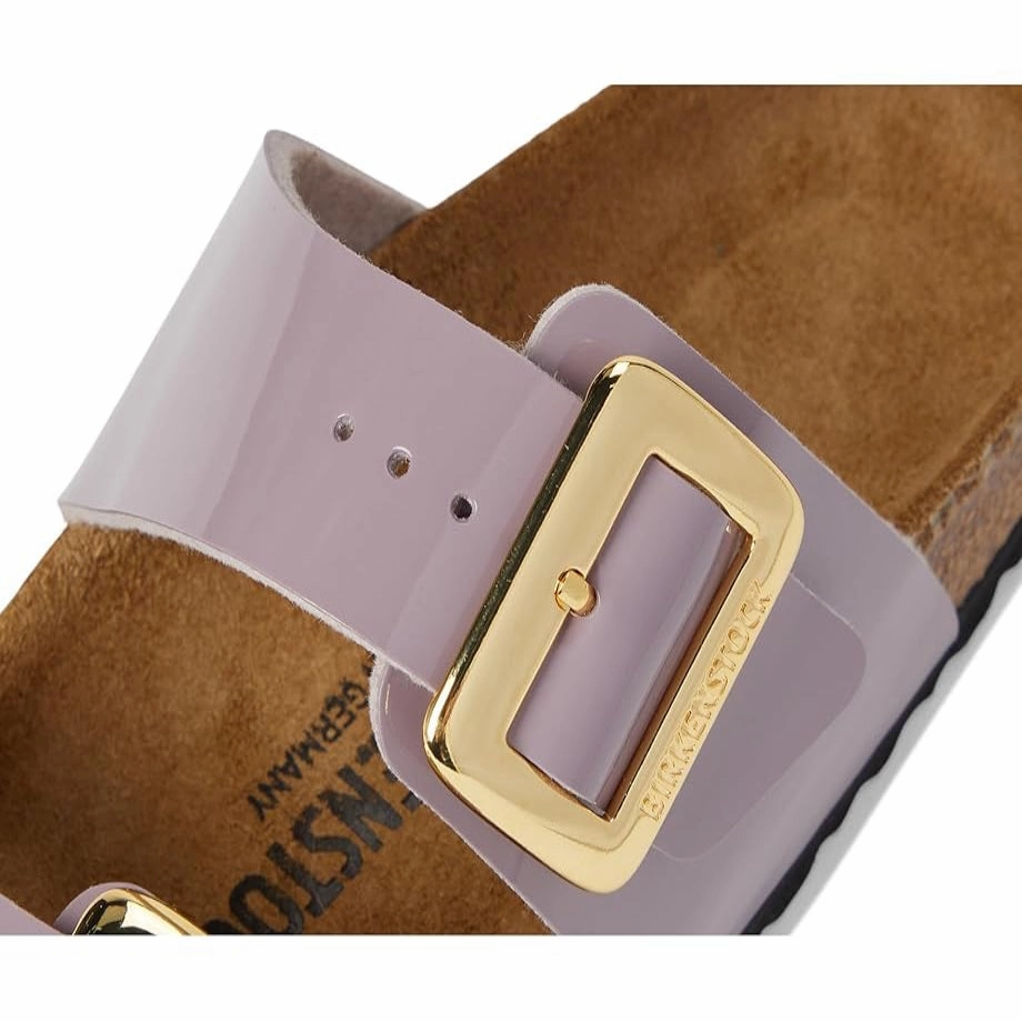 flexible sole shoes Quick Dry Slides Sydney Luxe Buckle Faded Purple Patent Narrow