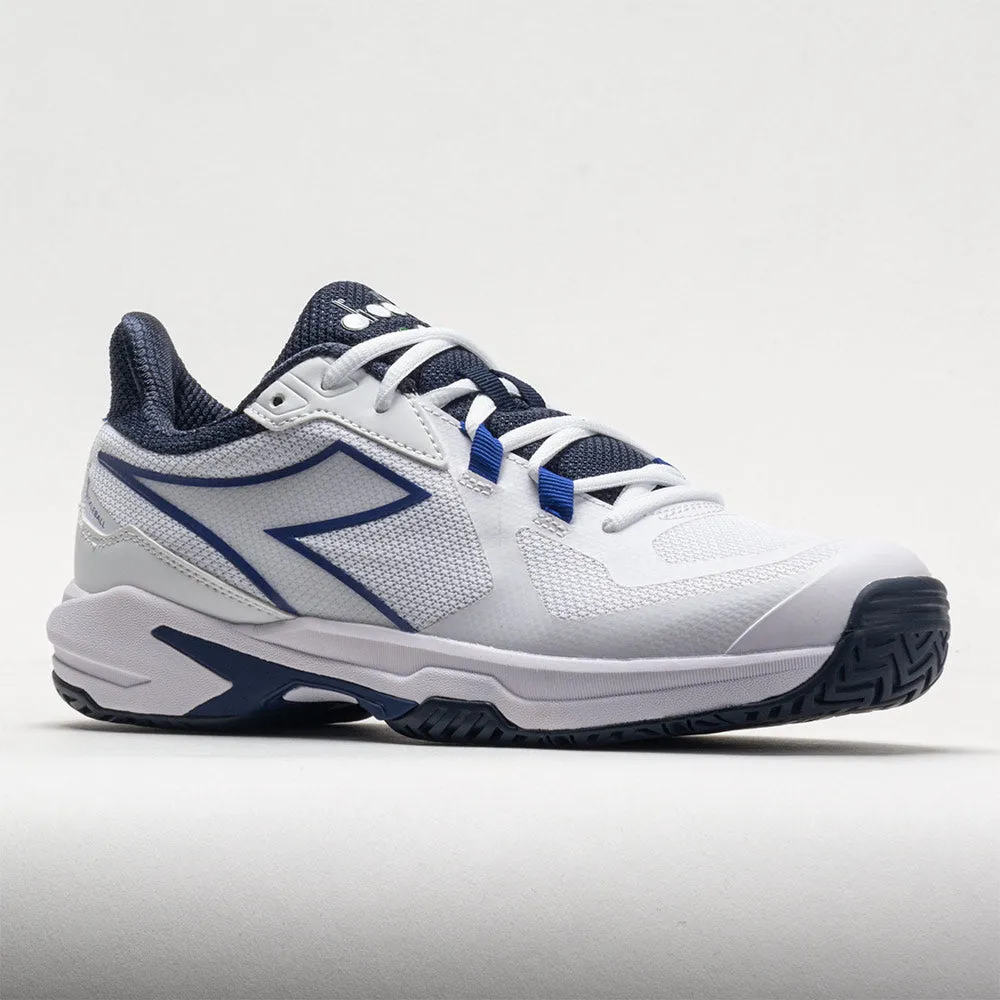 Diadora Trofeo 2 Pickleball Men's  White/Surf the Web/Blue Corsair logo - appliqued shoes