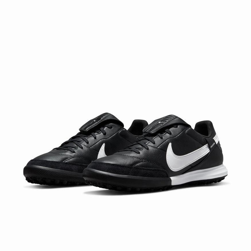 The Nike Premier 3 Artificial Turf Soccer Shoe - Black/White Motion Sync Game Focus