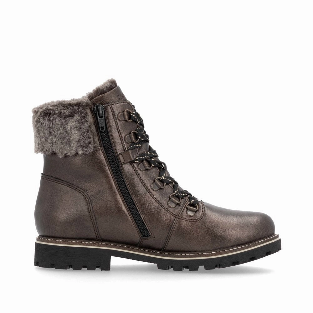 Camping Trip D8483-25 Antique Brown Fur Cuff Lace/Zip RTex